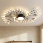 Modern metal LED ceiling chandelier, fireworks style