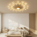 Modern metal LED ceiling chandelier, fireworks style