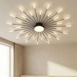 Modern metal LED ceiling chandelier, fireworks style