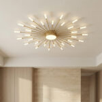 Modern metal LED ceiling chandelier, fireworks style