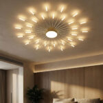 Modern metal LED ceiling chandelier, fireworks style