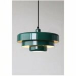 a Scandinavian-style duck-blue aluminum suspension on a light gray background